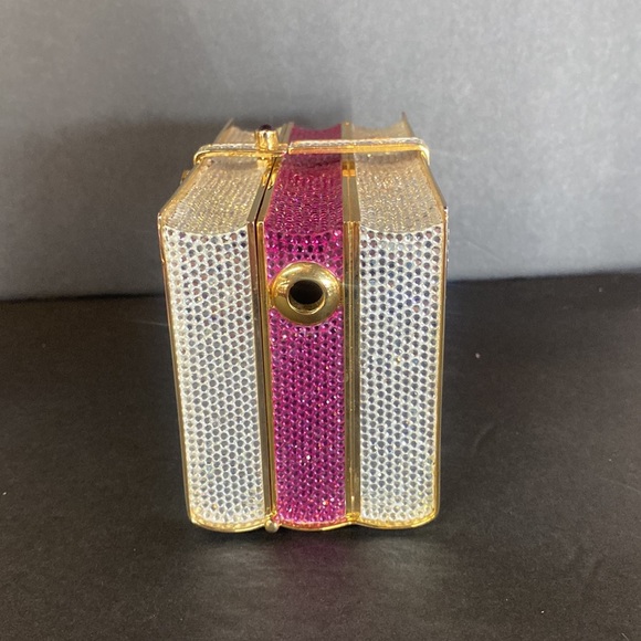 Vntg Y2K 2000’s Judith Leiber Swarovski Crystal book stack / books minaudière - Picture 3 of 14
